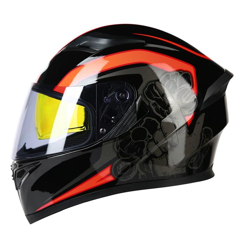 Высокое качество moto rcycle полное лицо гоночный шлем casco moto четыре сезона универсальный для мужчин и женщин casco moto cross capacete - Цвет: b2