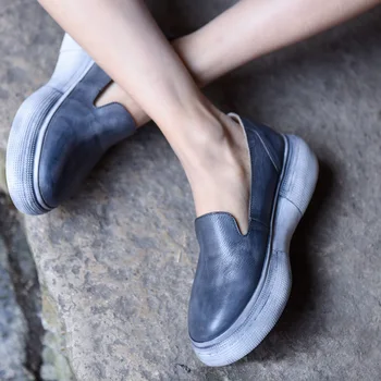 

Artmu Original Spring New Thick Sole Women's Shoes Casual Platform Retro Small White Shoes Genuine Leather Handmade Shoes 1930