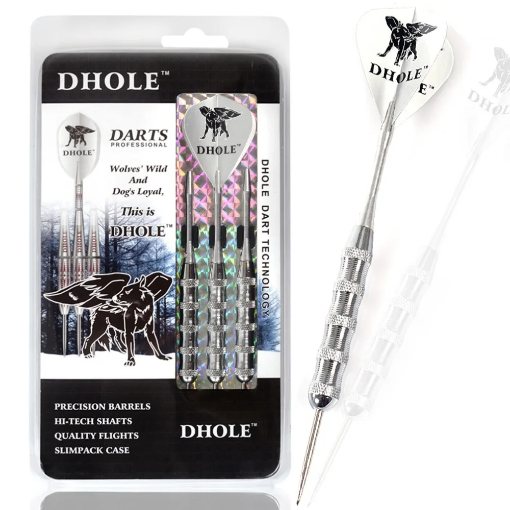 

DHOLE Steel Tip Darts,24 Grams Dart Barrels,Dart Set With Black Dart Shaft,DHOLE Flight