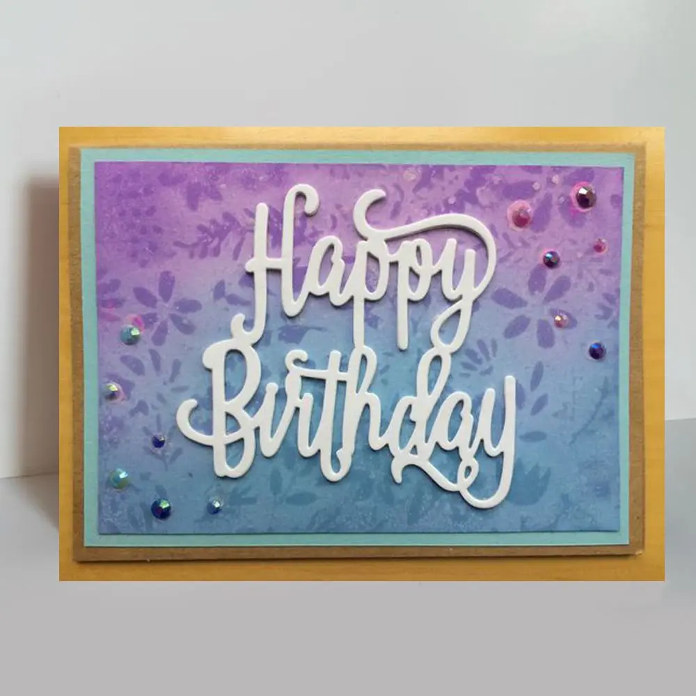 Металлический трафарет с надписью Happy Birthday|Вырубные штампы| |