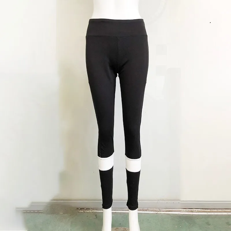 

[aosheng] New Autumn 2018 Fashion Elastic Contrast Color High Waist Stitching Ankle-length Pants Women Big Size Y018