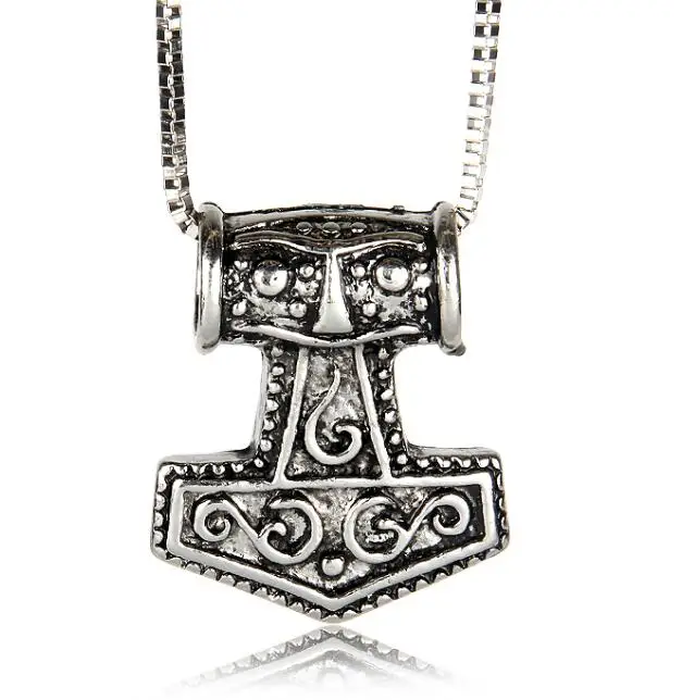 Новинка 15 стилей креативный Тор молот Мьёльнир норвежский викинг Бог кулон ожерелье Темный мир - Окраска металла: N096-Big