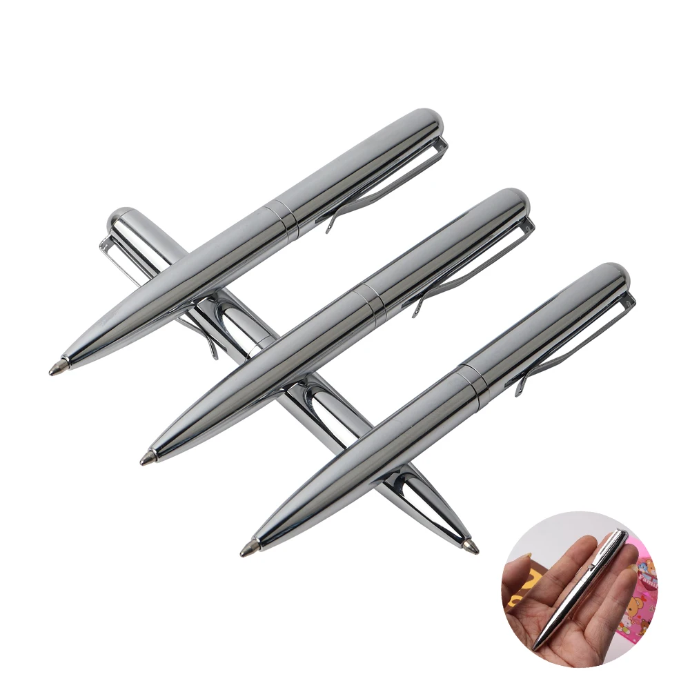 

1PCS Mini Ballpoint Pen Metal Material Rotating Pens For School Office Style Mini Pen Writing Point 0.7mm Black Blue Refill Ink