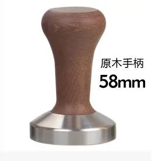 Tamper Espresso Manico Legno Pressino per caffè in Acciaio INOX