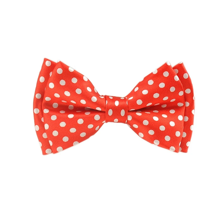 Новое красное с белыми пятнами детское платье-смокинг с галстуком-бабочкой для мальчиков и девочек, в горошек Милая бабочка-бабочка - Цвет: Red White spots