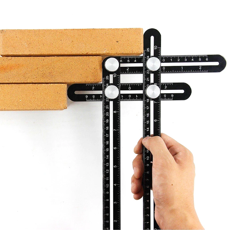 Multi Angle Measuring Ruler Aluminum Alloy Angle-izer Template Tool With Metal Screws Four-Sided Ruler