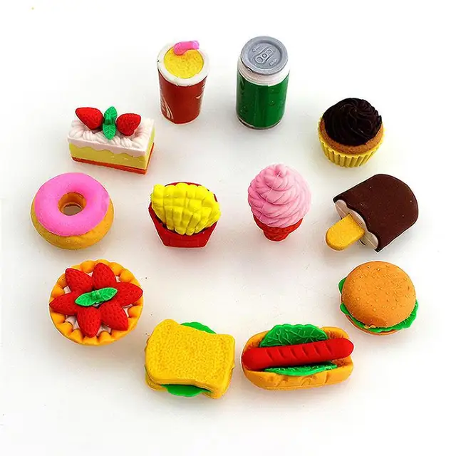 Vividcraft Cartoon Rubber Novelty Erasers Set Creative Gifts for Kids
