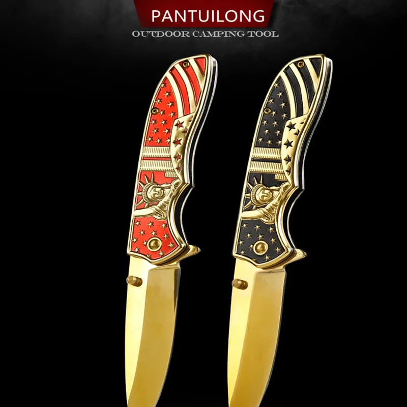

U.s.a Style Knife Pocket folding hunting Full Steel Three-dimensional Relief 3d Technology Fold Field Camping Portable karambit