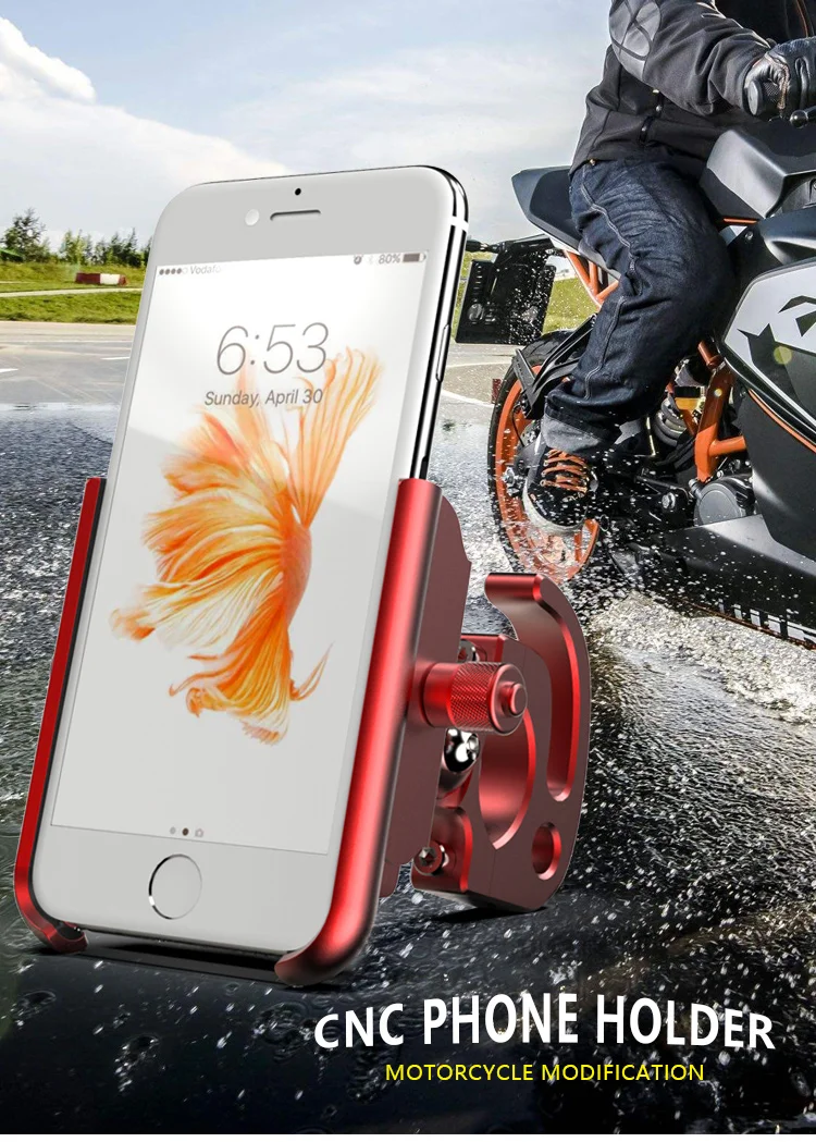 Sale Aluminum Adjustable Universal Motorcycle Bicycle Bike Handlebar Mobile Cell Phone Holder Mount Carrier Stand Support 0