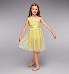 Новый Желтый детей балетное платье Лирический Bailarina балет день рождения Производительность платье для танцев купальник