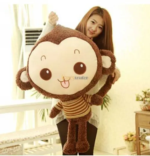 Fancytrader Lovely High Quality Monkey Toy 39'' 100cm Giant Plush Stuffed Monkey Gift, 2 Models Available! Free Shipping FT90187