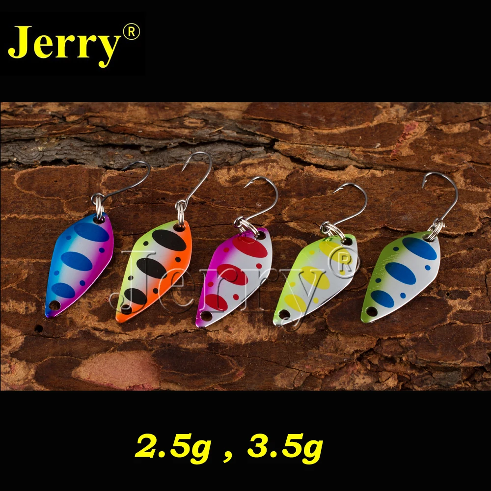 

Jerry 5pcs/lot micro fishing spoons trout lures freshwater spinner bait wobbler pesca