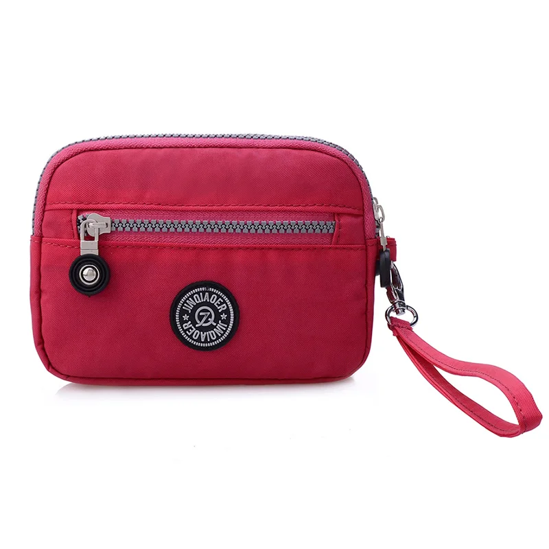 Маленькая модная женская сумка-клатч, нейлоновая Водонепроницаемая нейлоновая сумка с несколькими ремешками, мягкие карманы на молнии, стильная сумка на плечо, сумочка - Цвет: Ярко-розовый