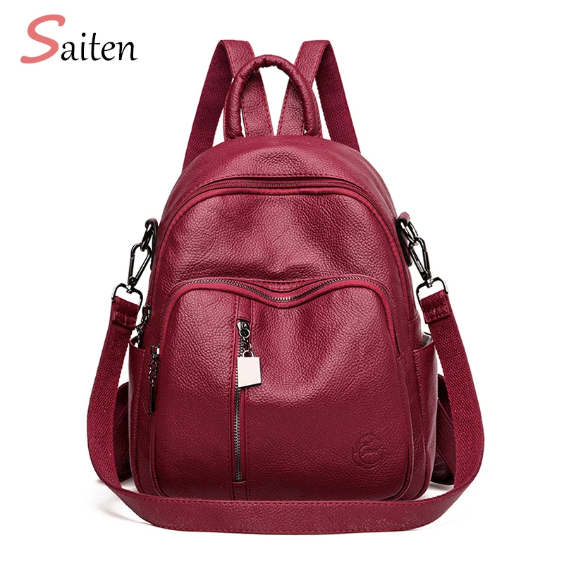 

NEW Female backpack mochila feminina casual Multifunction Women Leather Backpack Female Shoulder Bag Sac A Dos Travel Back Pack