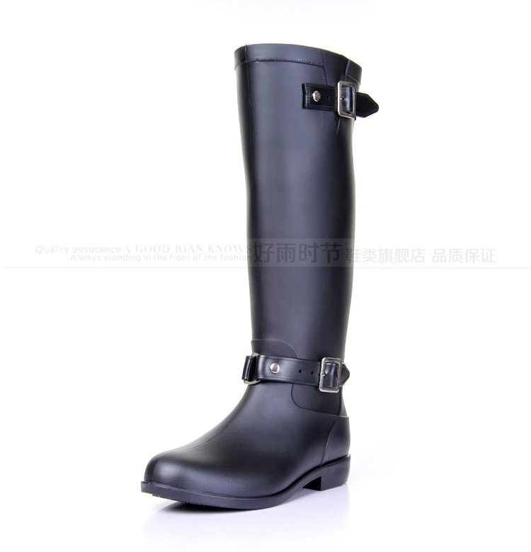 Free shipping! Korean fashion handsome rain boots / water shoes / red back zipper hasp Tall