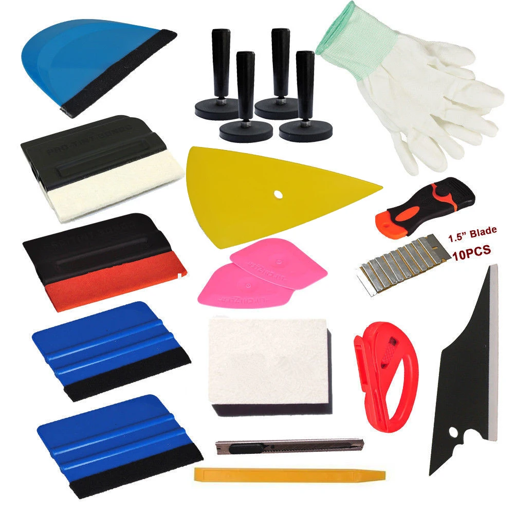 Car Wrap Vinyl Tools Kit Squeegee Scraper Tool Bag Economy Combo Wrapping Decals