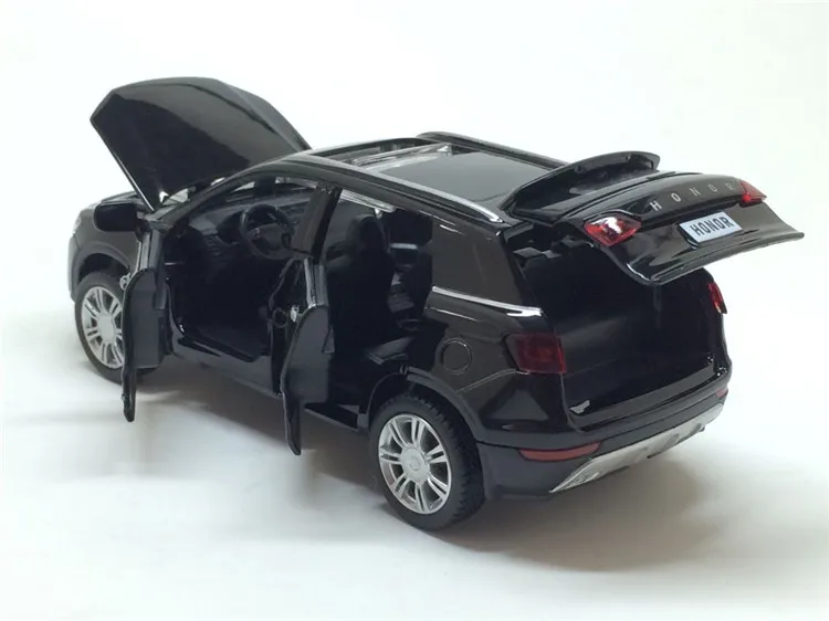 Высокая имитация 1:32 Масштаб Honor H6 SUV Сплав Вытяните назад модель автомобиля игрушка с открытыми дверями звуковой светильник для детей игрушка в подарок