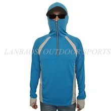 LANBAOSI Защита от солнца УФ рыболовная одежда для мужчин быстросохнущая рубашка с длинным рукавом куртки с капюшоном дышащая туристическая куртка одежда