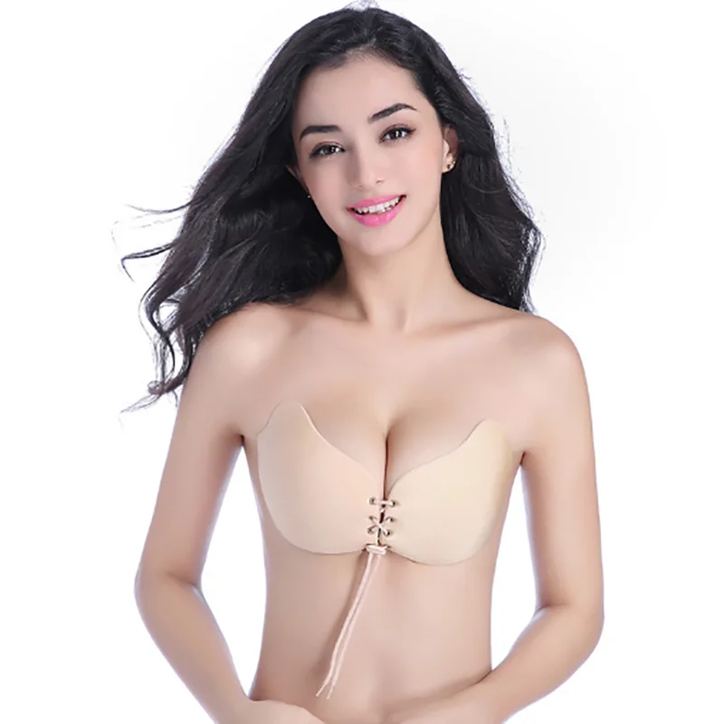

Fashion Women Bra 2 styles Self Adhesive Strapless Bandage Stick Gel Silicone Push Up Invisible Bra
