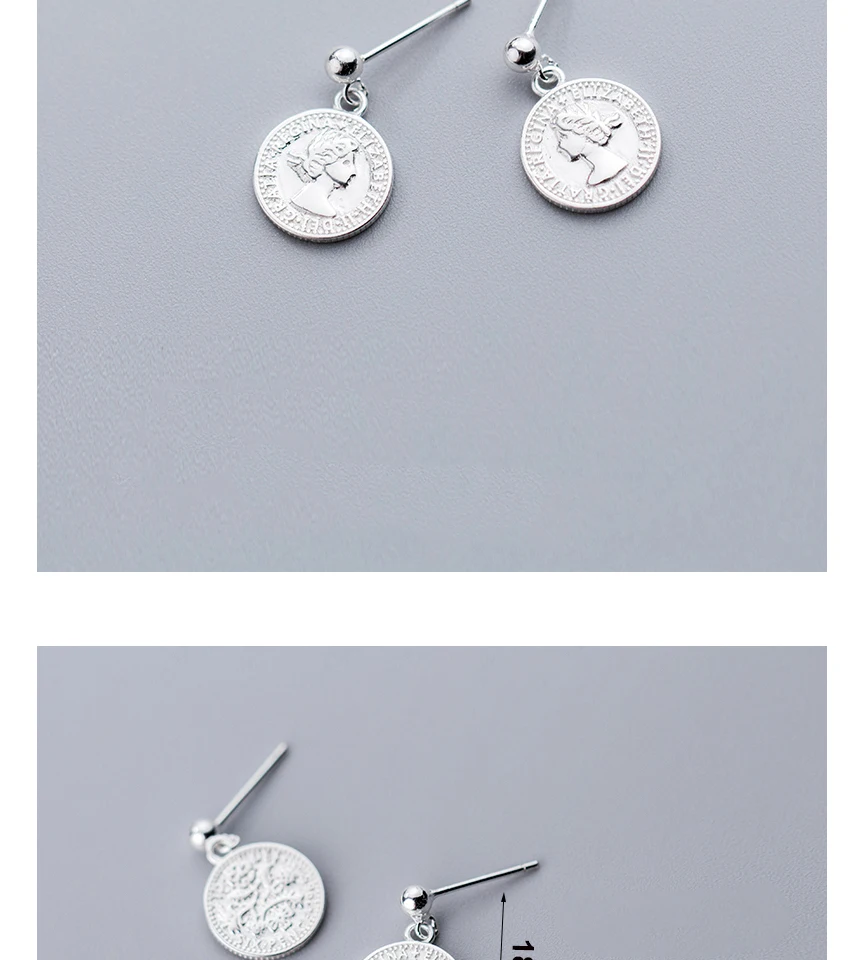925 Sterling Silver New Vintage Coin Dangle Earrings For Women Head Portrait Drop Earrings Girls Bijoux Charming Jewellery 2019 (4)