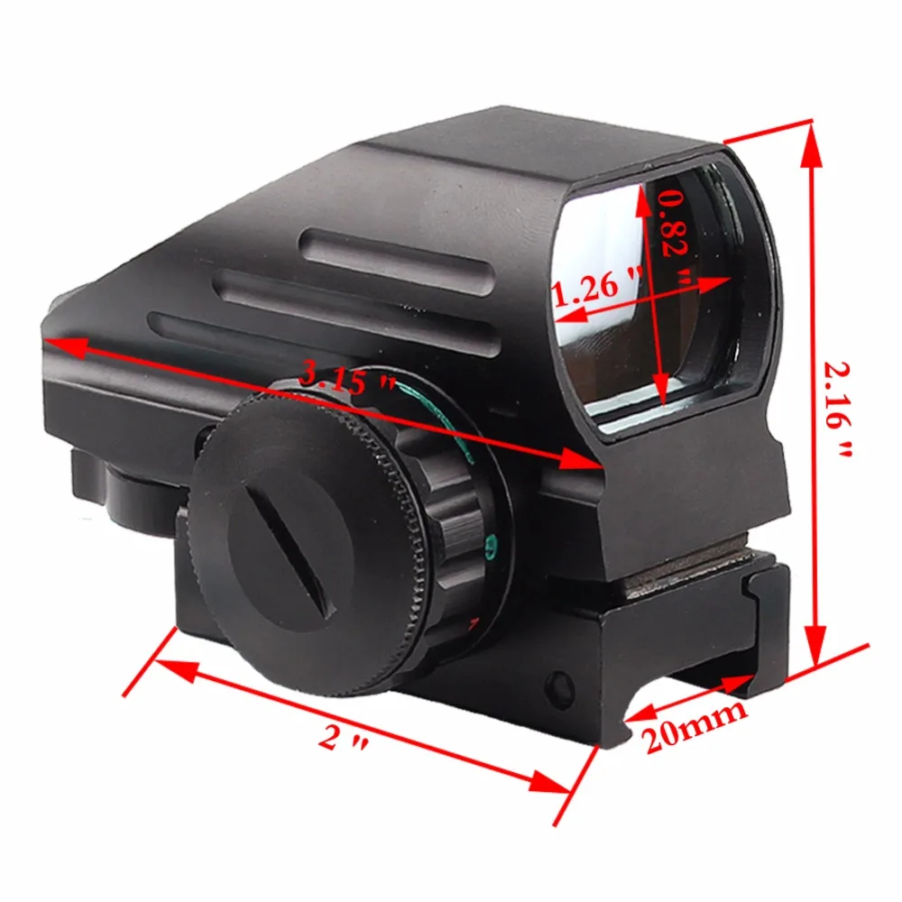 1x22x33 компактный рефлекторный красный зеленый точечный прицел 4 Сетка охотничий прицел оптика страйкбол с Weaver 20 мм крепление RL5-0032