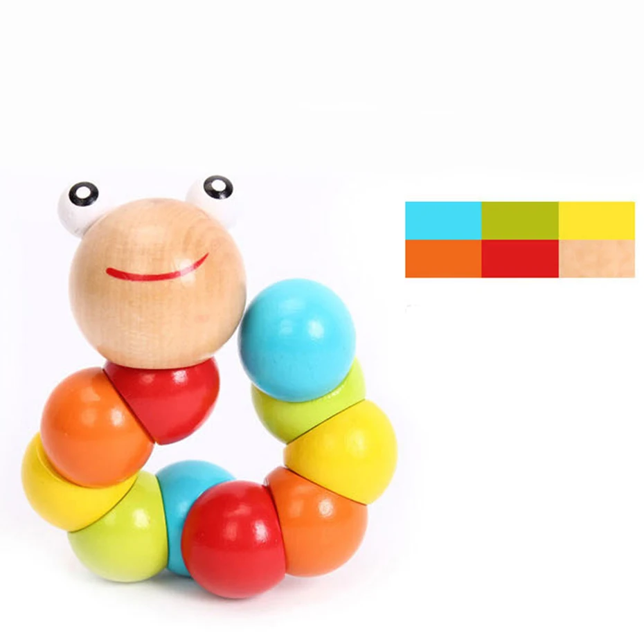 1 комплект Детская Пижама деревянные игрушки Цвет витой Worm образовательные для