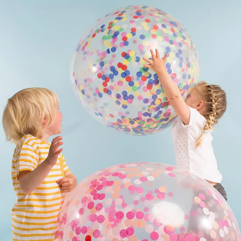 

36 inches Transparent Balloon Glitter Confetti Holiday Birthday party Student Dance Wedding room decoration large Latex balloons