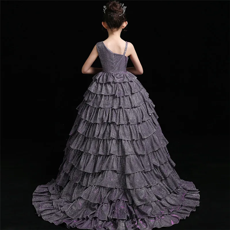 Vestido de Baile Vestido de Meninas Noite de Férias Vestido de Festa Luxo Verão Novas Crianças Modelo Show Desempenho Lindo Long Tail Crianças à da Princesa 10 Lindo Long Tail vestido de Baile Vestido