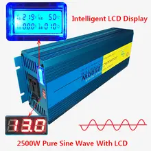 Display Digital 2500 W 5000 W Pico de Onda Senoidal Pura Potência Do Inversor DC 12 V para AC 220 V 230 V 240 V Conversor de Alimentação Solar poder
