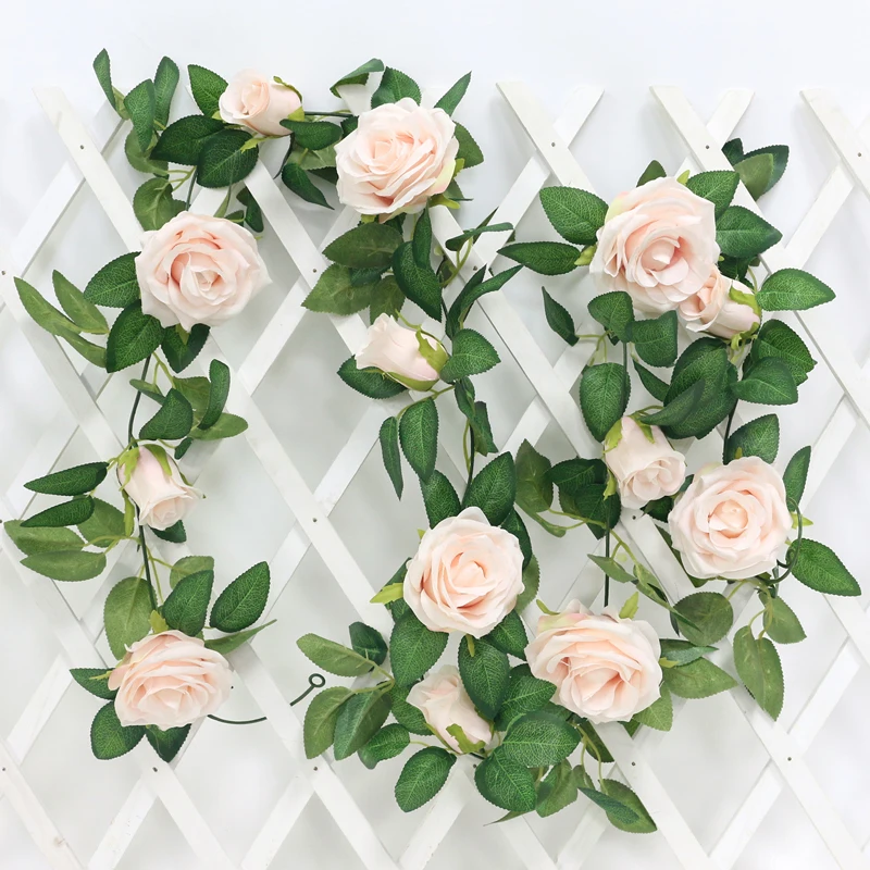 JAROWN Artificial 2m Multi Flower High Quality Rose Vine Fake Flower European Rose Home Wall Hanging Rattan Wedding Decor Flores (33)