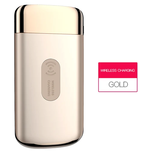 Внешний аккумулятор 30000 мАч, внешний аккумулятор, встроенный беспроводной внешний аккумулятор, портативное беспроводное зарядное устройство QI для iPhone XS Max 8 - Цвет: Золотой