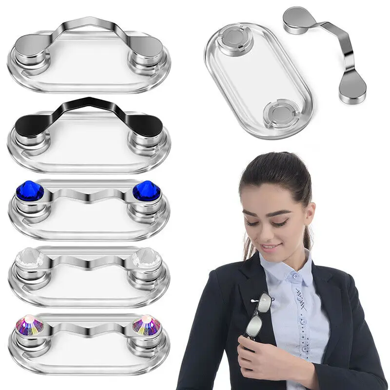 Magnetic Clothes Brooch Eyeglass Holder Earphone Pen Clip Sunglasses Glasses Decoration Gift cycling glasse Hold Storage