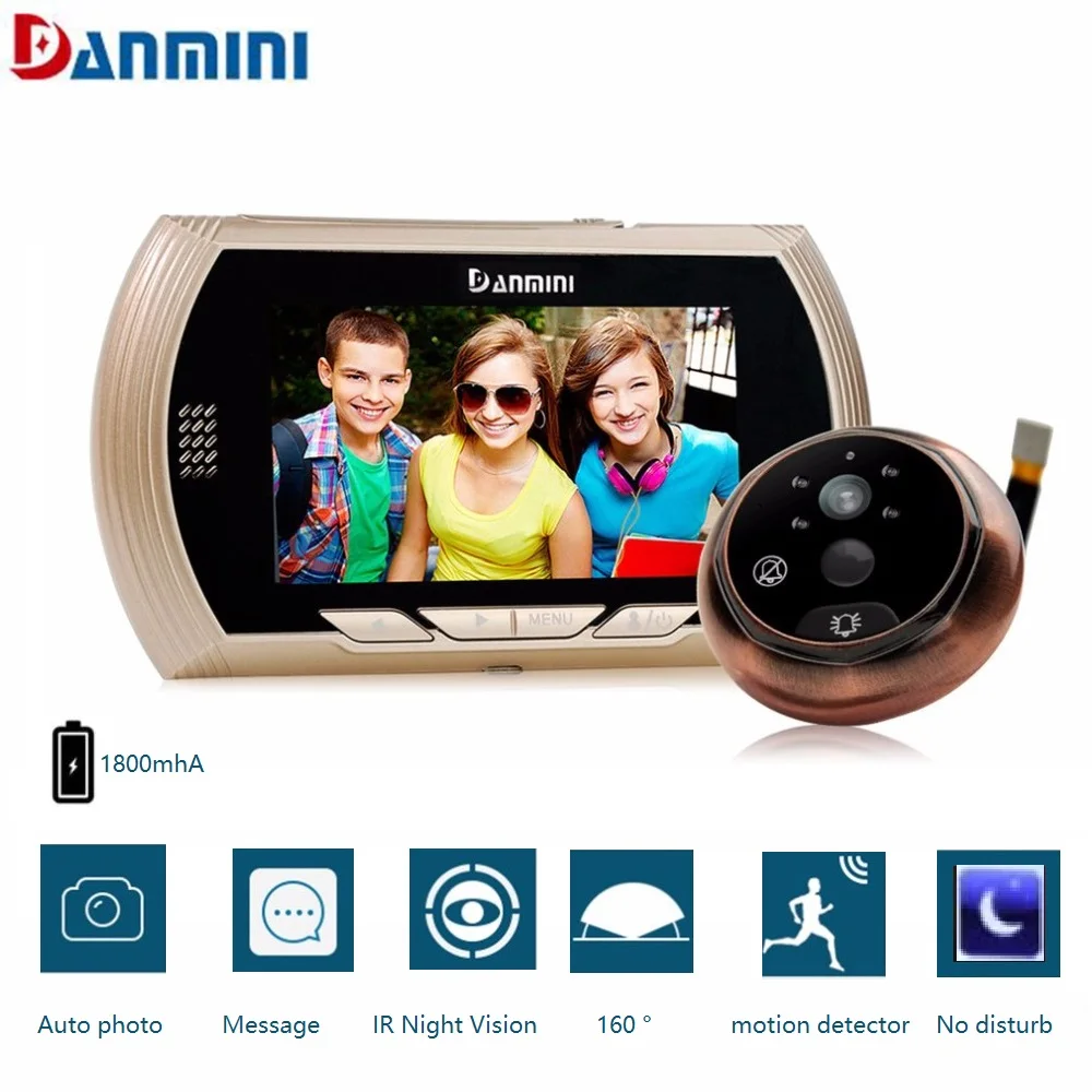 

4.3 Inch LED Screen Video Intercom Doorbell HD pixel Night Vision Motion Detection Camera No Disturb Cat Eye Peephole Viewer