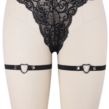 

Womens Leg Ring Garters Sock Sexy Black Strap Bondage Harness Thigh Stocking Suspender Belt Exotic Fetish Club Party Dancewear