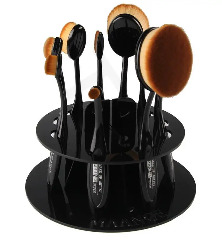 

by DHL 50Sets Acrylic Oval Makeup Brush Holder Stand Display Drying Brush Cosmetic Shelf Rack Toothbrush Makeup Brush Organizer