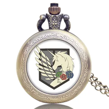 

Creative Attack on Titan Three Corps Flag Quartz Pocket Watches Casual Pendant Necklace Pocket Watch Gifts for Men Women Kid Boy