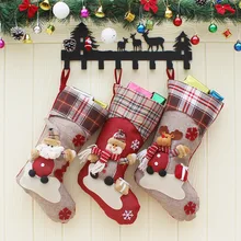 3 шт./компл. Рождество чулок дети подарок мешок конфеты Санта Клаус Снеговик Детская комната Рождество украшения