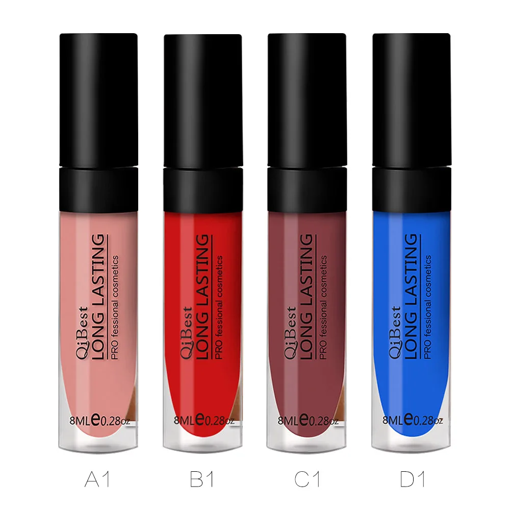 Matte Lip stick Long Lasting Lip Gloss Batom Moisturizing Lipgloss Waterproof Blue Retro Red