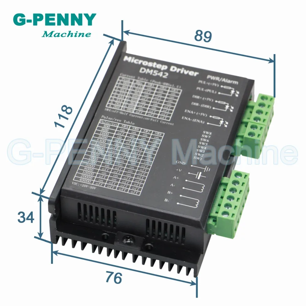 CNC NEMA17 NEMA23 NEMA34 Драйвер шагового двигателя 24-с алюминиевой крышкой, 50В 4.2A Microstep256 DM542 модернизации продукции Драйвер шагового двигателя контроллер