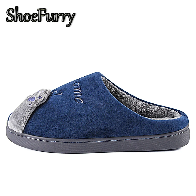 Меховые домашние тапочки ShoeFurry хлопковая обувь мужские зимние 2019 с мультяшным