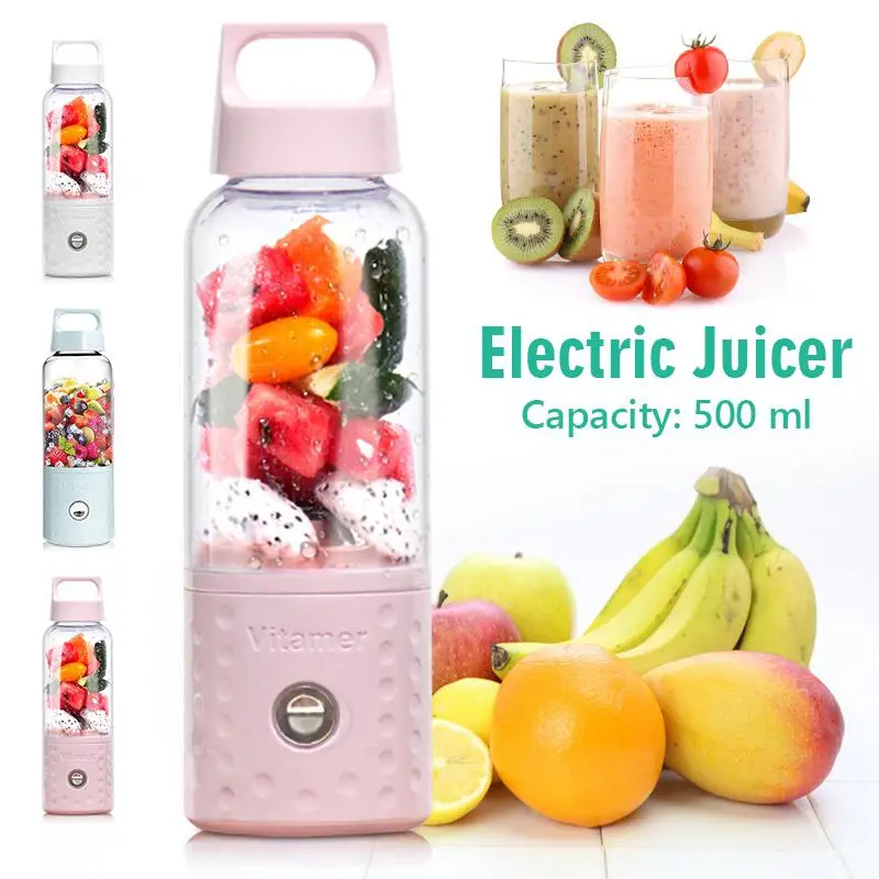 HobbyLane 500ML Portable USB Electric Fruit Juicer Handheld Ourdoor Hiking Water Fruit Stirring Rechargeable Mini Juice Cup