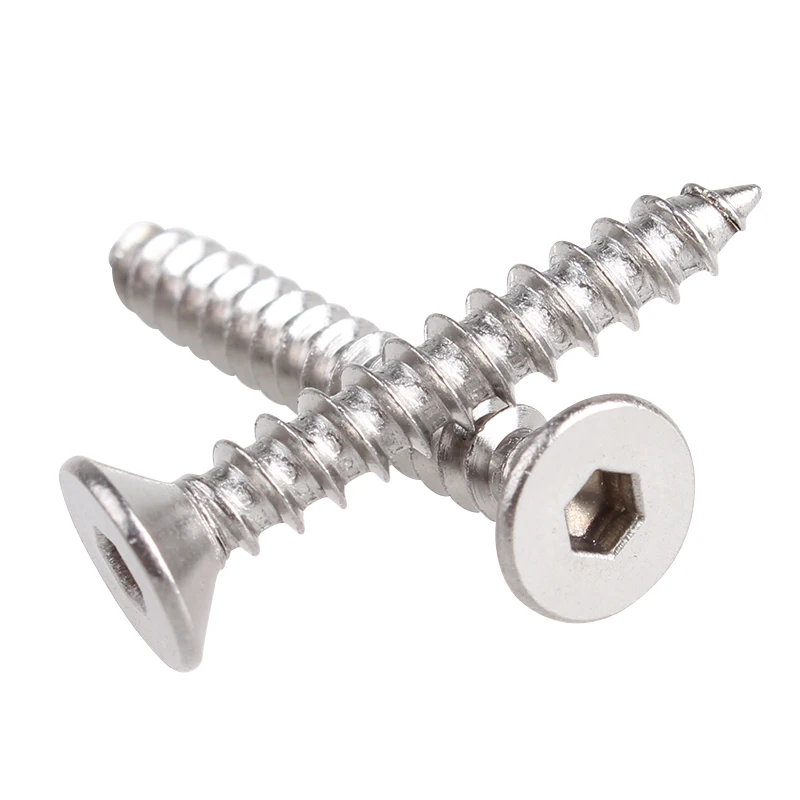 

20/50Pcs M3 M4 M5 Countersunk Head Hexagonal Self Tapping Screw Flat Head Screws 304 Stainless Steel
