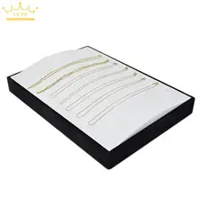 Шкатулка для украшений жемчужное ожерелье держатель Чехол Серебряная стойка для цепочек Дисплей лоток белый и черный бархат