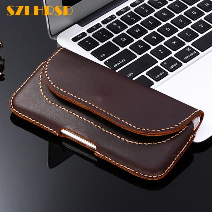 

Vintage Belt Clip Phone Bag for Philips S626L S653 I908 S653 S616 S398 X598 V787 S257 S562Z S395 Case Genuine Leather Holster