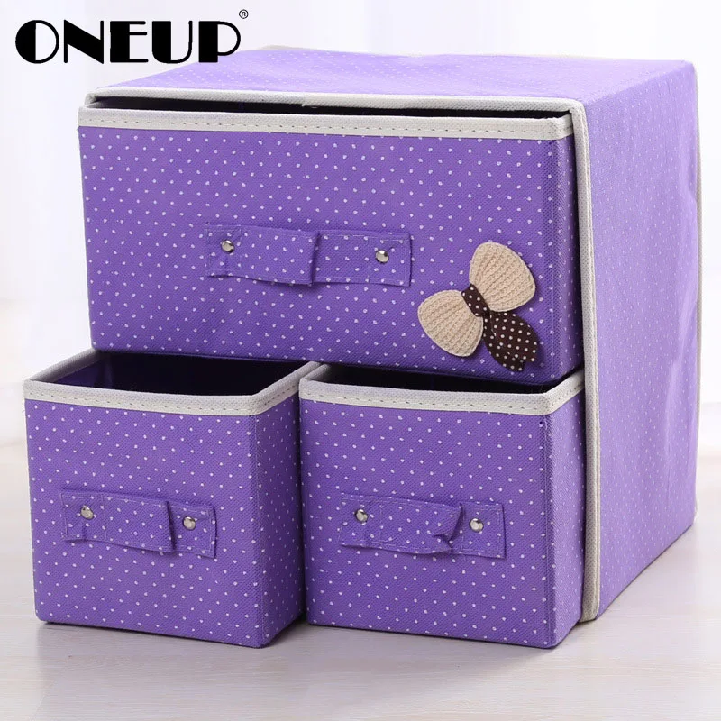 

ONEUP Non-wovens Underwear Bra Storage Box Organizers Scarfs Socks Drawer Organizer For Underwear Container Home Storage Boxs