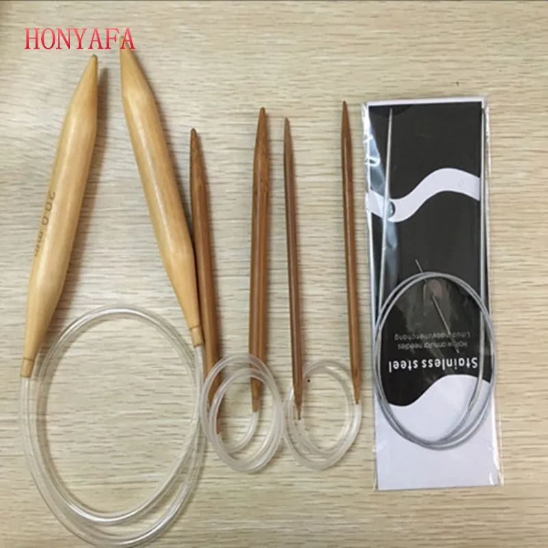 3mm/6mm/10mm/20mm 4/set Crochet Hooks Carbonized Circular Bamboo