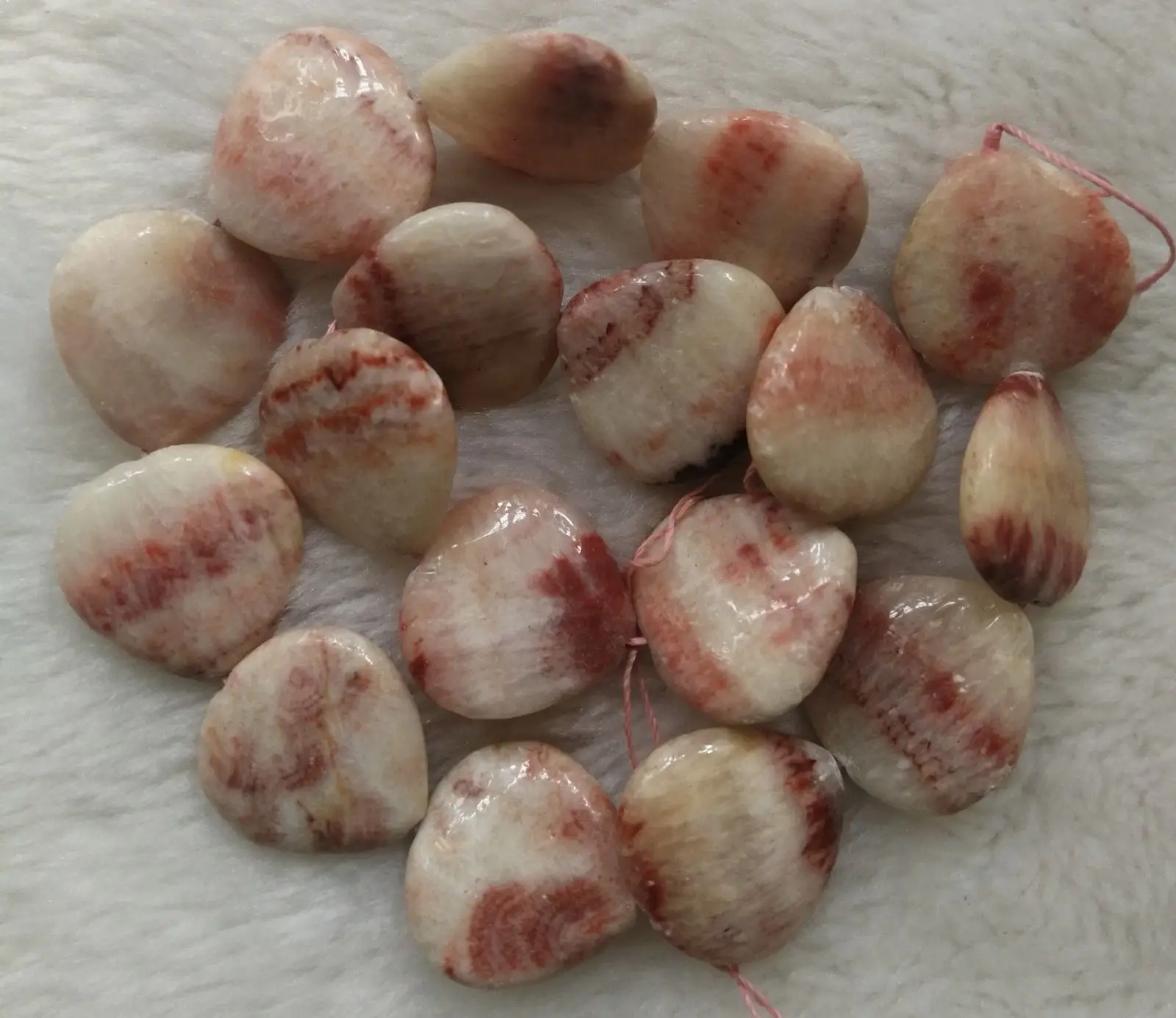 24mm Pink Rhodochrosite Heart Loose Beads 16"