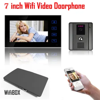 

7 inch Touch Key LCD Wireless WiFi Network APP Smart Video Door Phone HD 700TVL 110 Wide Angle IR Camera Video Intercom Doorbell