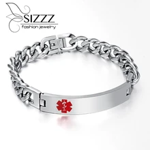 Медицина логотип Титан модная нержавеющая сталь браслет-цепочка браслеты оптом модные ювелирные изделия для мужчин