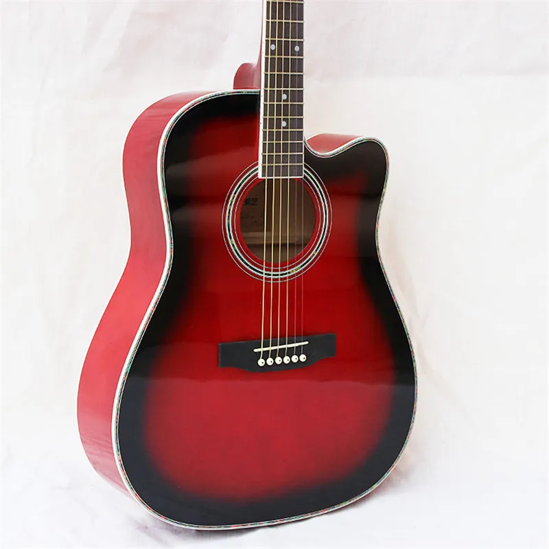 4147NEW41inchglossypaintredcolorAcousticGuitarRosewood